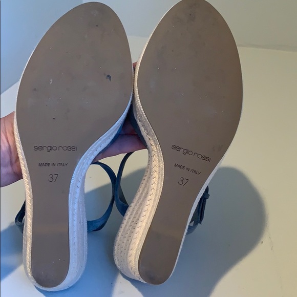 Sergio Rossi Suede Platform Espadrille Sandals - Picture 8 of 8